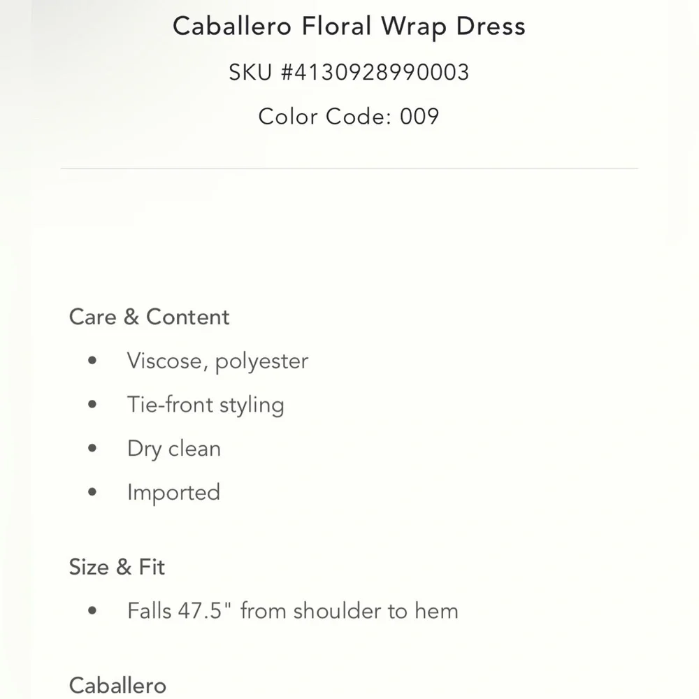 Anthropologie Caballero Floral Wrap Dress in Black Motif NEW - Picture 6 of 10